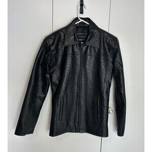 LeatherCult Custom Hide Couture Real Leather /Suede Jacket Coat Black Size S/M?